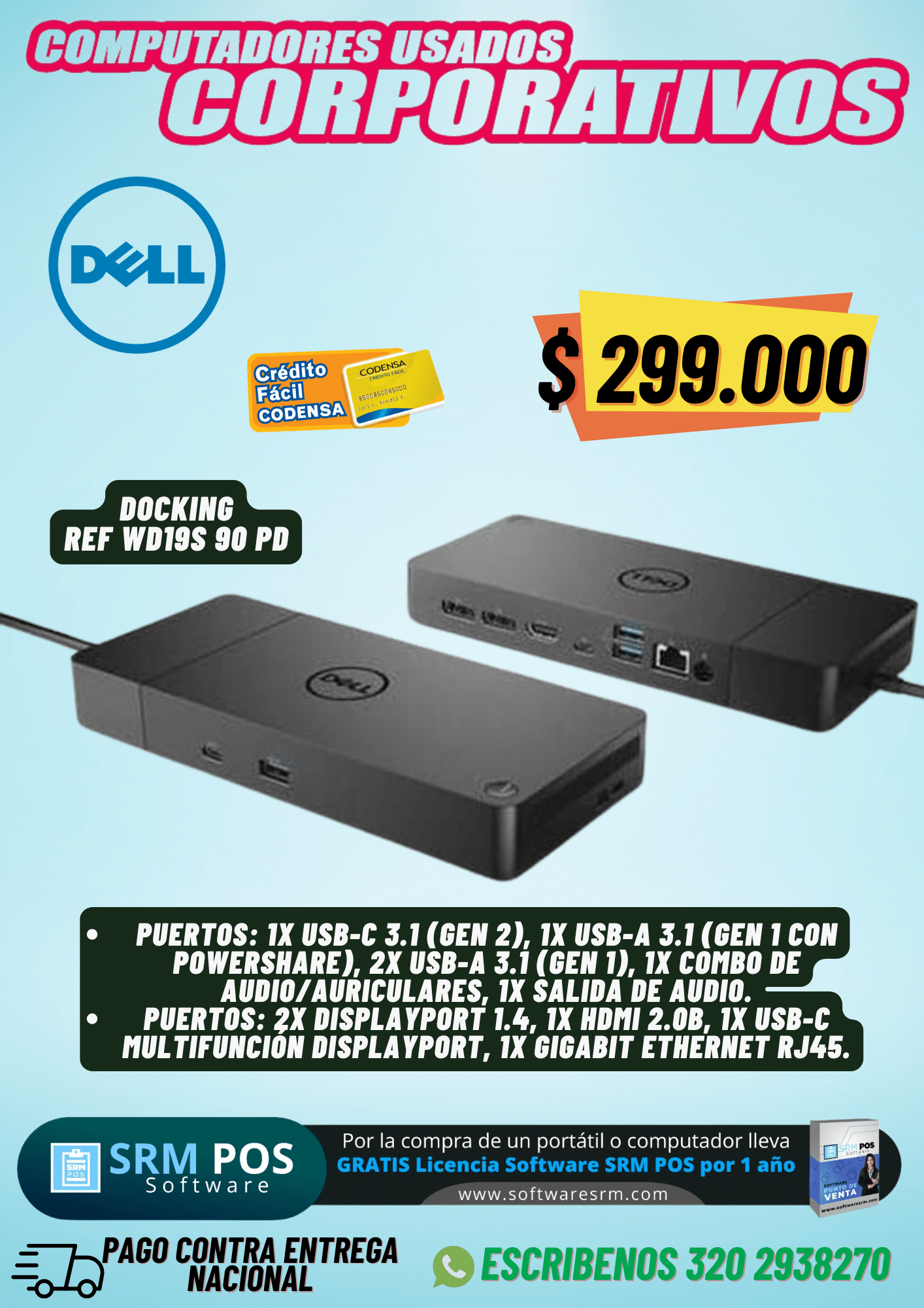 Docking Station Dell WD19S 90 PD